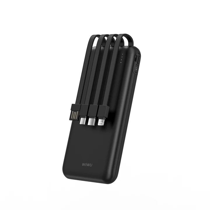 WiWU Essen 10000mAh Power Bank with 4 Built-In Cables (P-08B)